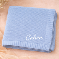 Thumbnail for Personalized Baby Blanket – Douce et unique – Couverture en coton personnalisée et brodée