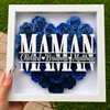 Personalized Rose Shadow Box – Cadeau unique pour la fête des Mères – Boîte à ombres personnalisée avec des roses