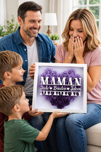 Thumbnail for Personalized Rose Shadow Box – Cadeau unique pour la fête des Mères – Boîte à ombres personnalisée avec des roses