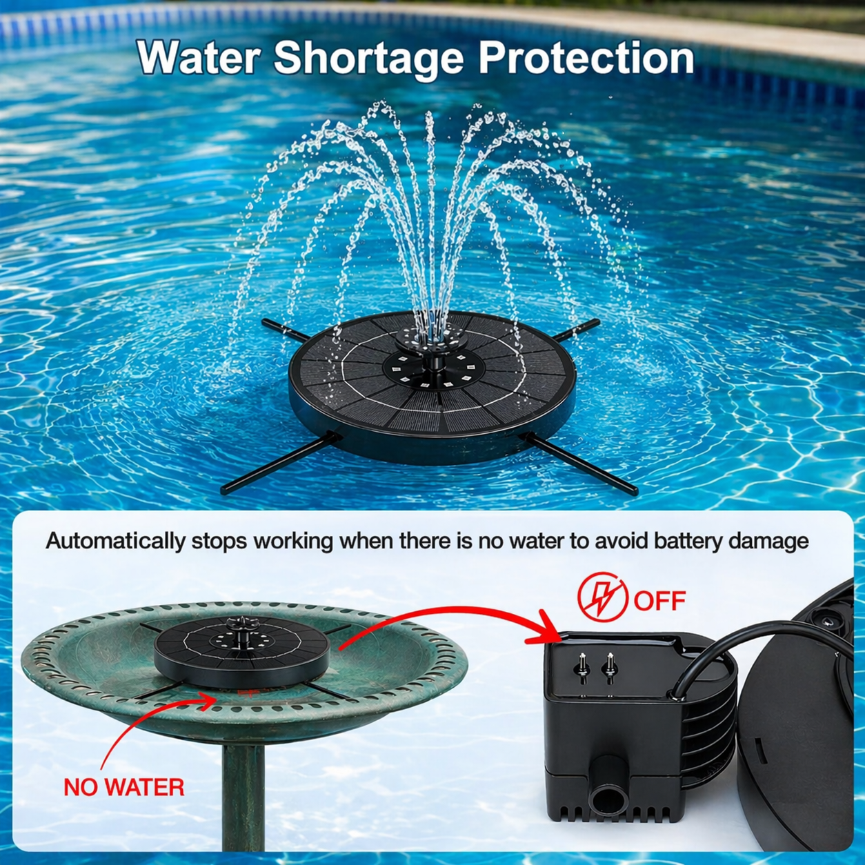 Solar LED Fountain Toy – Ludique et interactif – Fontaine ludique