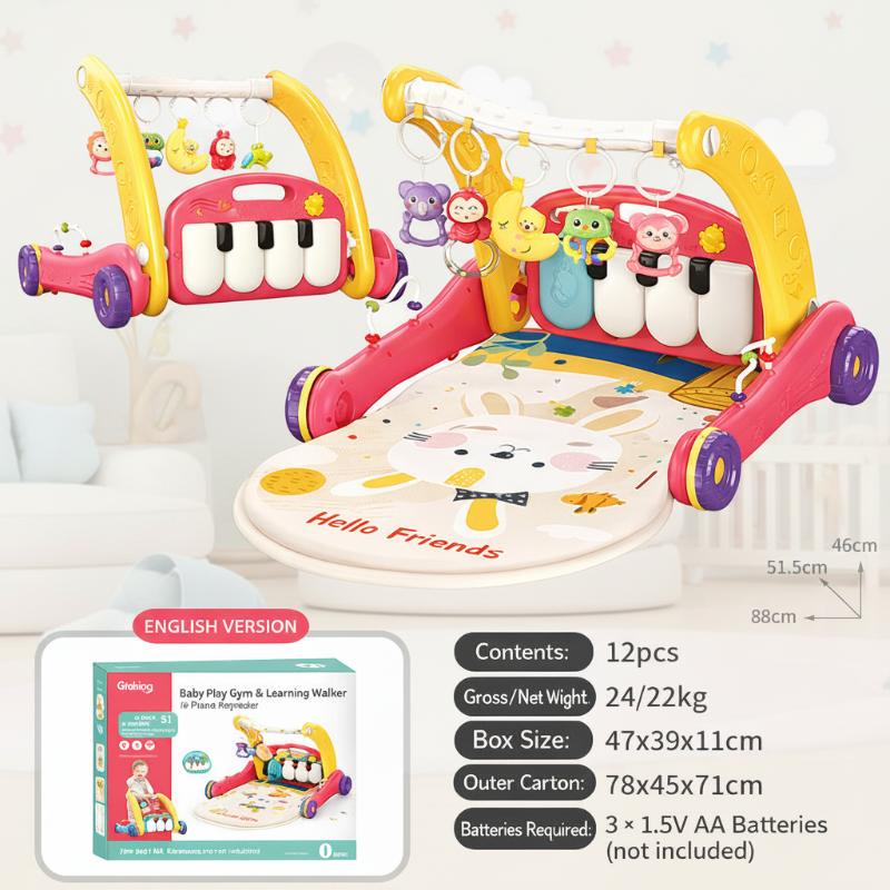 Step & Play – Interactif et sécurisé – Trotteur et baby gym 3 en 1