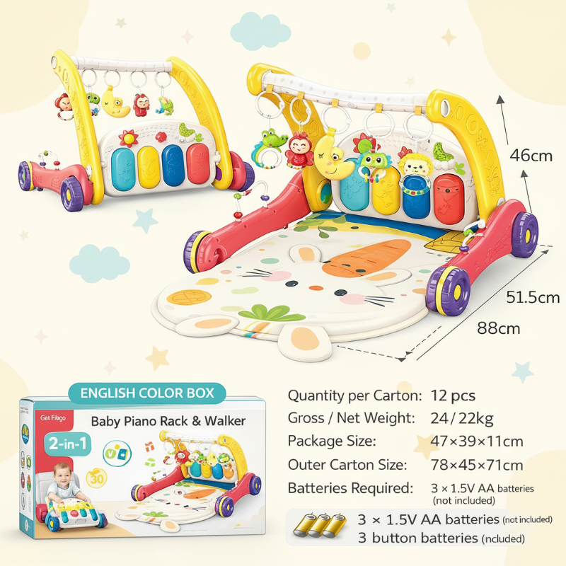 Step & Play – Interactif et sécurisé – Trotteur et baby gym 3 en 1