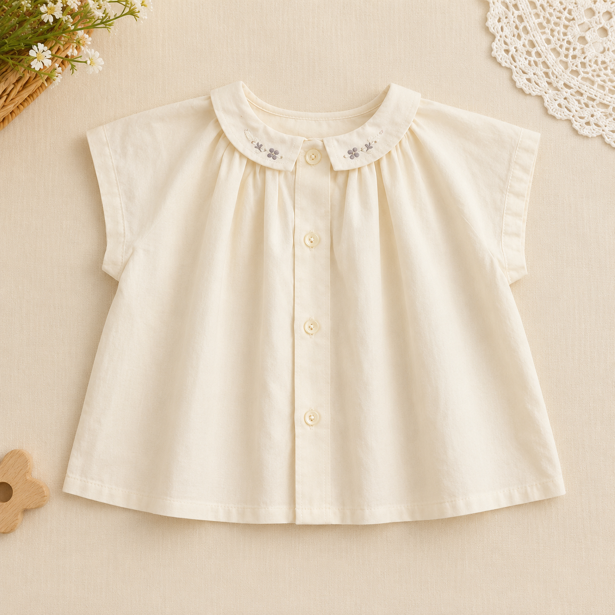 Girls Summer Fashion Top – Léger et confortable – Haut vintage pour fille