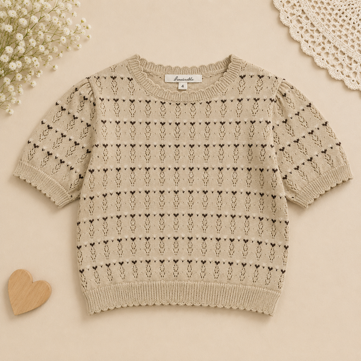 Girls Summer Fashion Top – Léger et confortable – Haut vintage pour fille