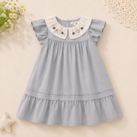 Thumbnail for Short Sleeve Embroidery Dress – Élégance et confort – Robe de fille de créateur
