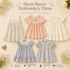 Short Sleeve Embroidery Dress – Élégance et confort – Robe de fille de créateur