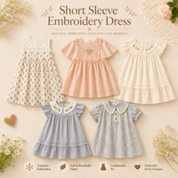 Thumbnail for Short Sleeve Embroidery Dress – Élégance et confort – Robe de fille de créateur