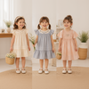 Short Sleeve Embroidery Dress – Élégance et confort – Robe de fille de créateur