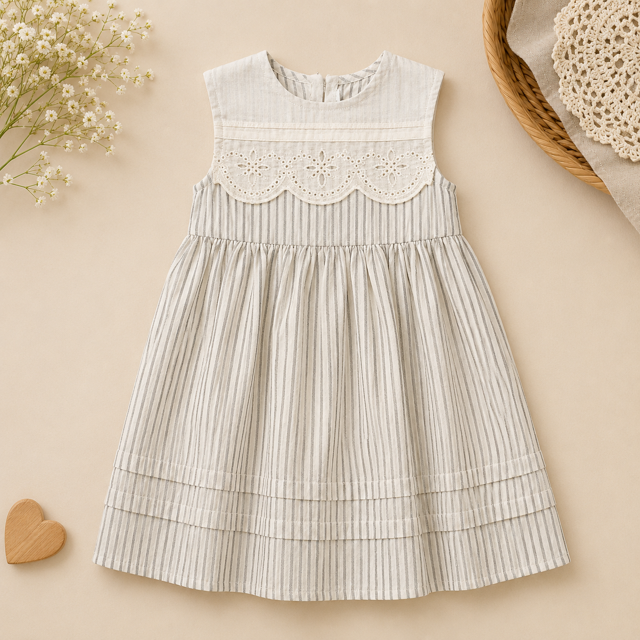 Lace Stitching Dress – Élégance et confort – Dentelle et surpiqûres
