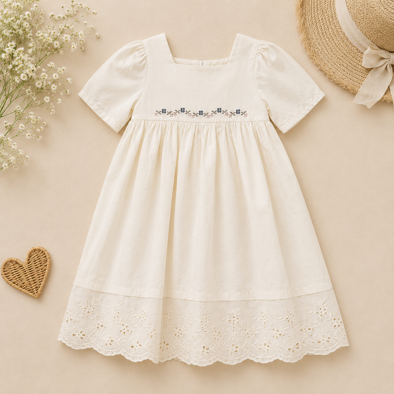 Lace Stitching Dress – Élégance et confort – Dentelle et surpiqûres