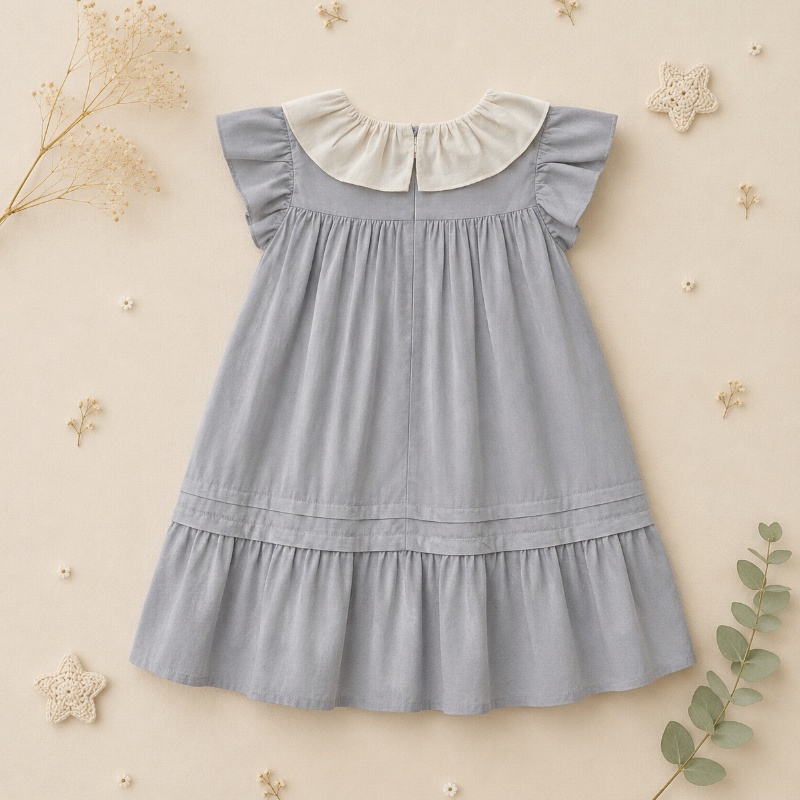 Princess Dress – Élégante et confortable – Robe à col brodé