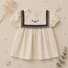 Sailor Top – Élégant et confortable – Chemise à détails en dentelle et manches bouffantes