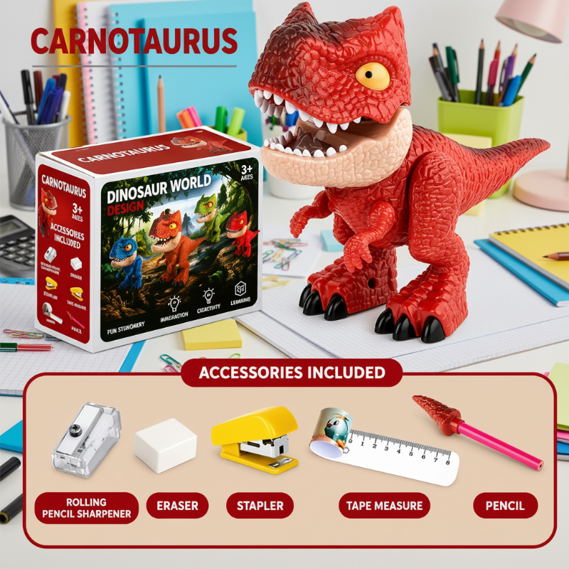 Dinosaur Stationery Toy – Créatif et éducatif – Ensemble de bureau 5 en 1
