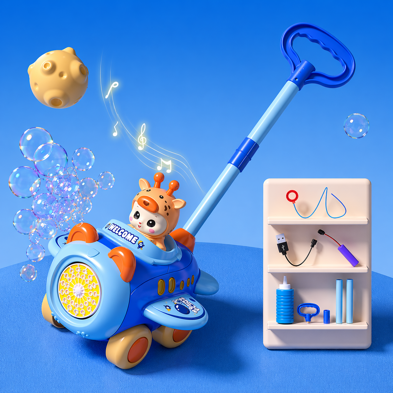 Bubble Blower – Ludique et amusant – Pousse-pousse à bulles