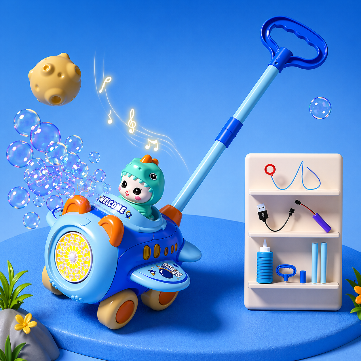 Bubble Blower – Ludique et amusant – Pousse-pousse à bulles