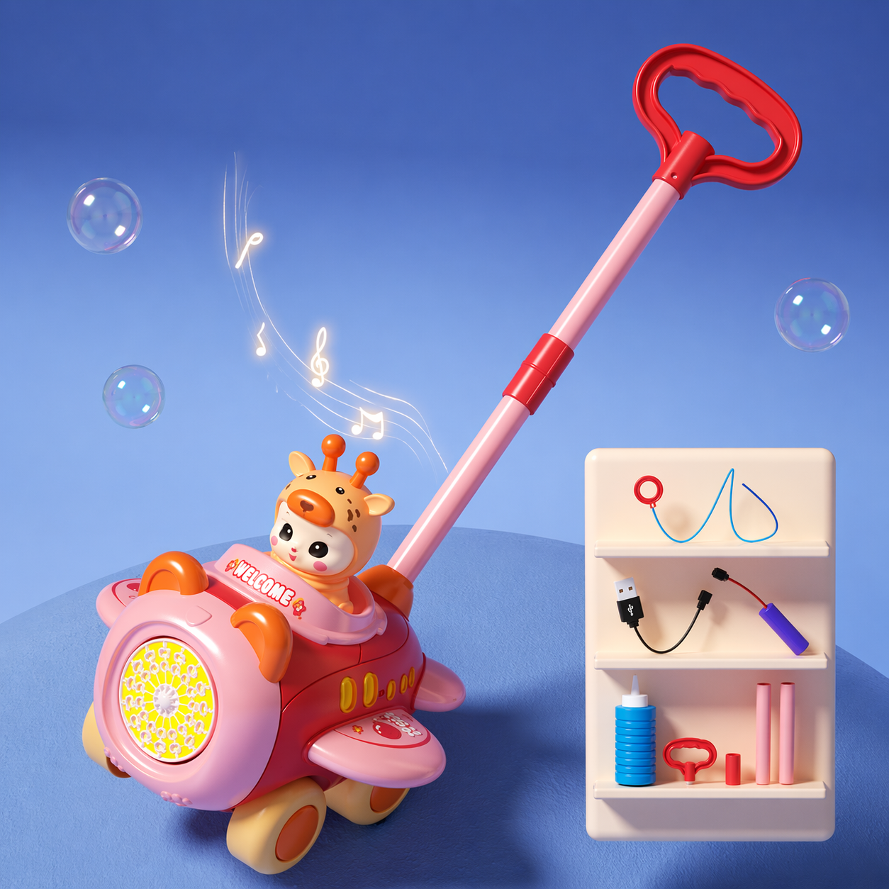 Bubble Blower – Ludique et amusant – Pousse-pousse à bulles
