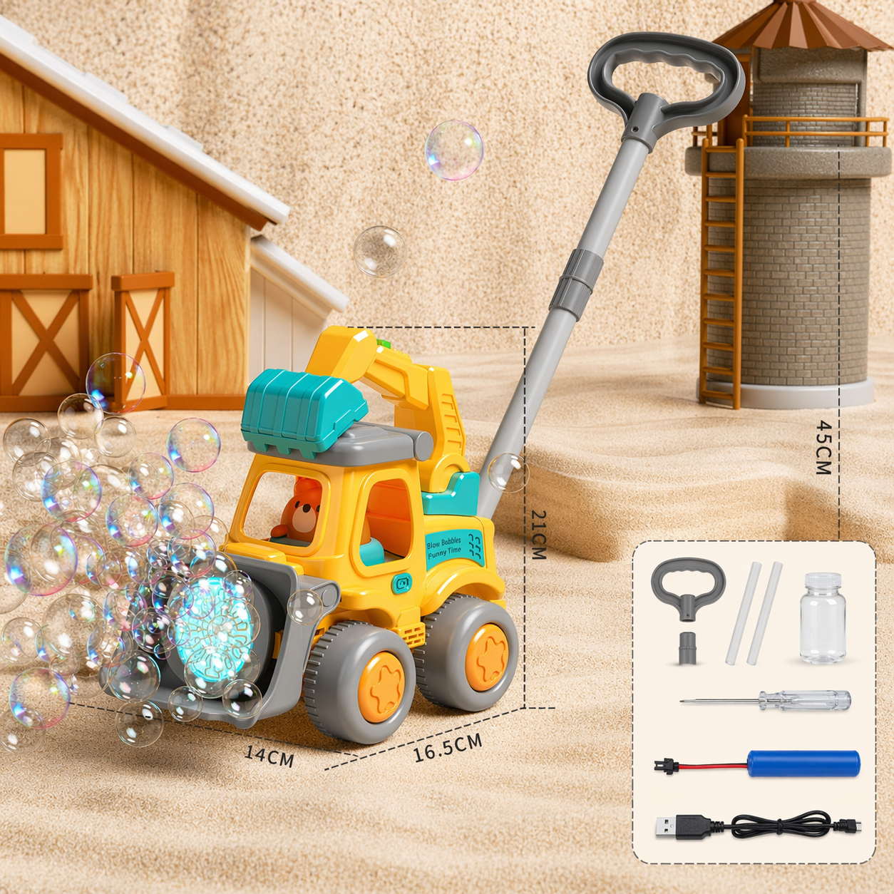 Bubble Blower – Ludique et amusant – Pousse-pousse à bulles