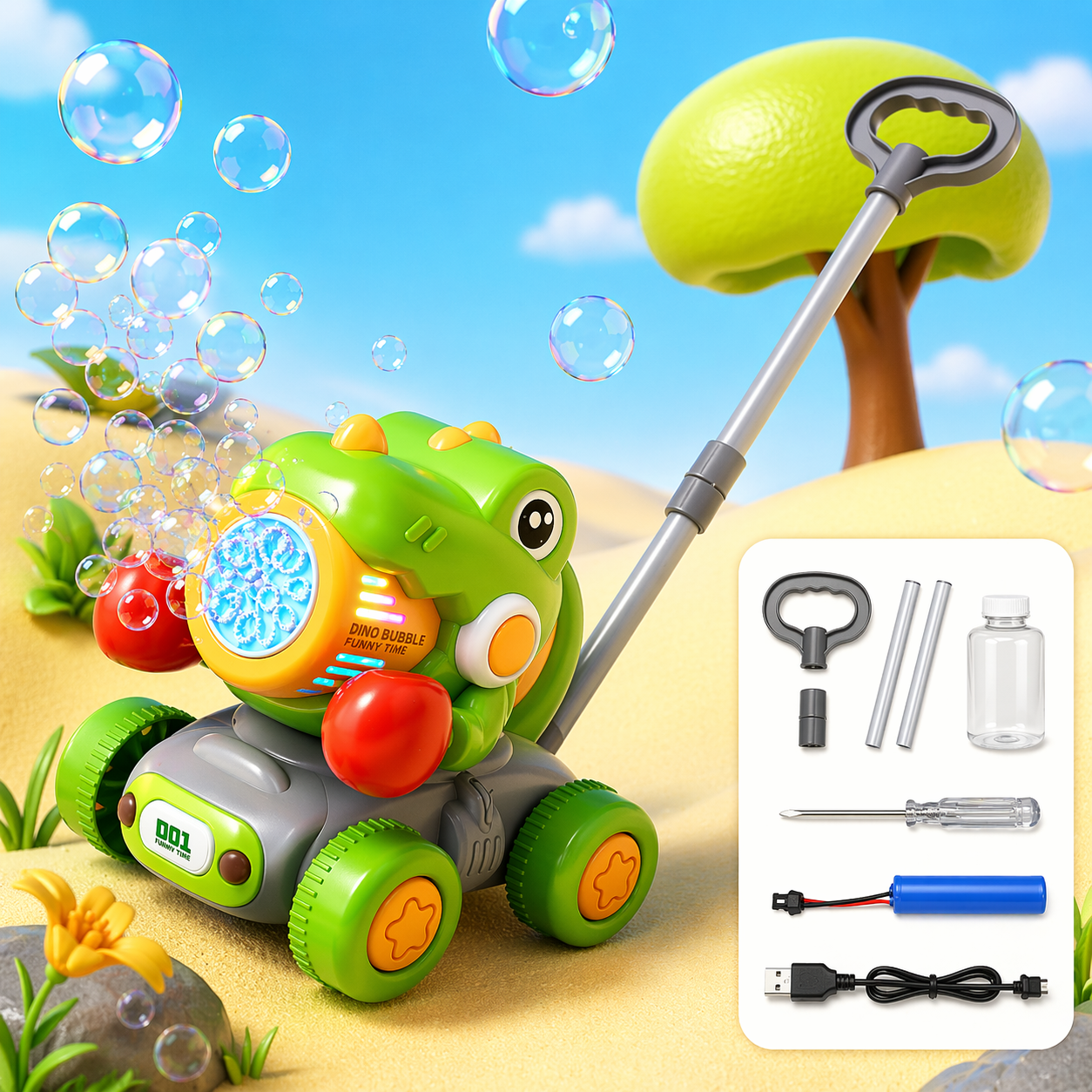 Bubble Blower – Ludique et amusant – Pousse-pousse à bulles