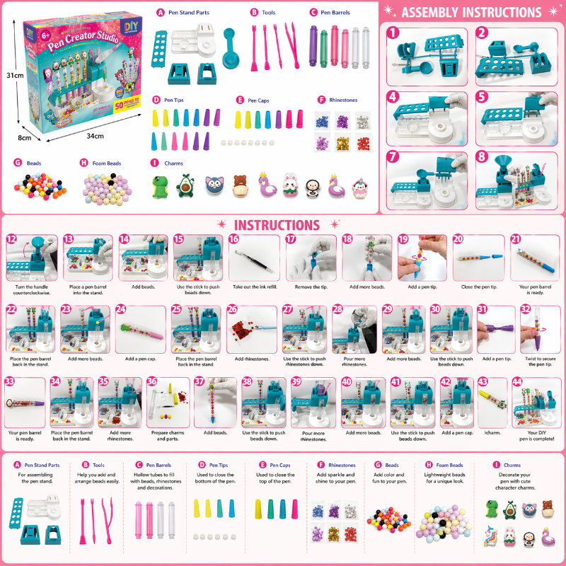 DIY Sand Art Pen – Créatif et éducatif – Kit de création de stylos