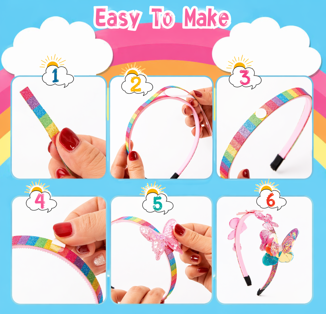 DIY Headband Making Kit – Créatif et ludique – Ensemble d'accessoires pour bandeaux