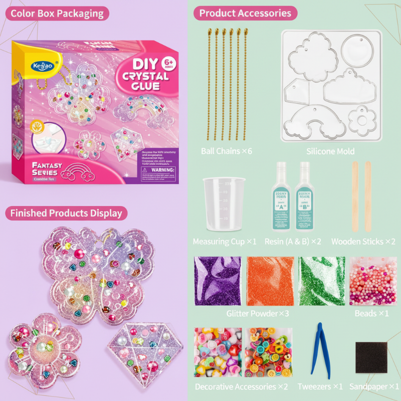 DIY Crystal Keychain Kit – Créatif et ludique – Kit de bricolage pour porte-clés