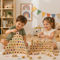 Thumbnail for Rainbow Gem Stacking Blocks – Créatif et éducatif – Jeu de blocs empilables en bois