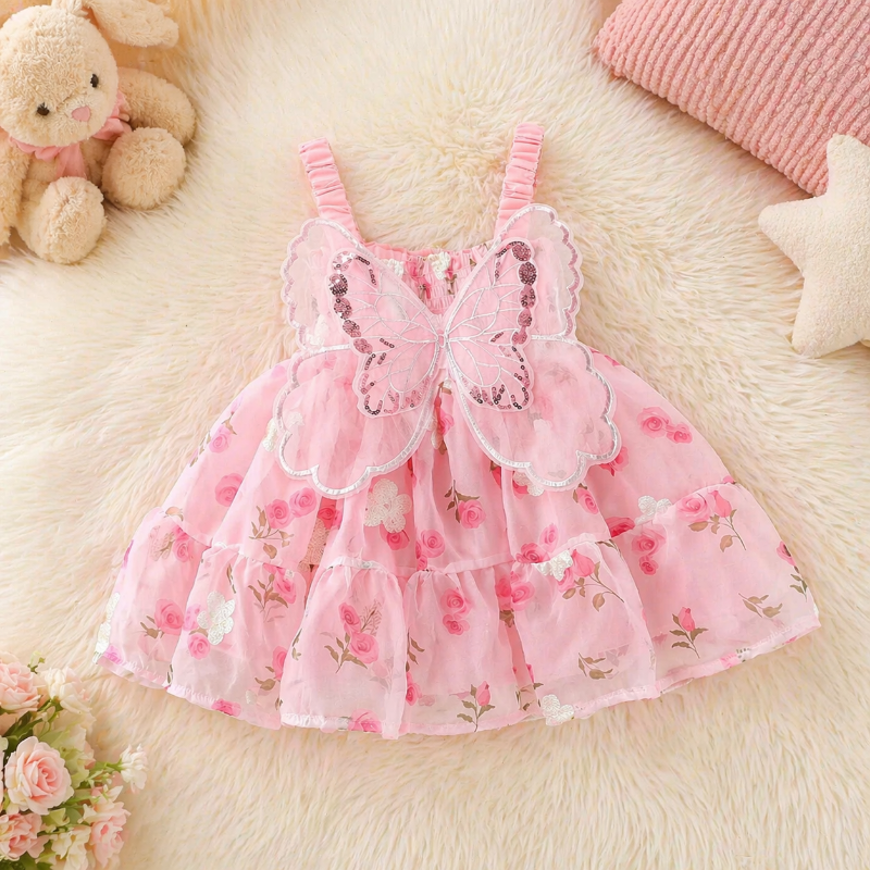 Girls Butterfly Dress – Mignonne et légère – Robe pour enfant