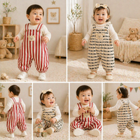 Thumbnail for Striped Overall Romper – Douceur et confort – Combinaison pour enfant