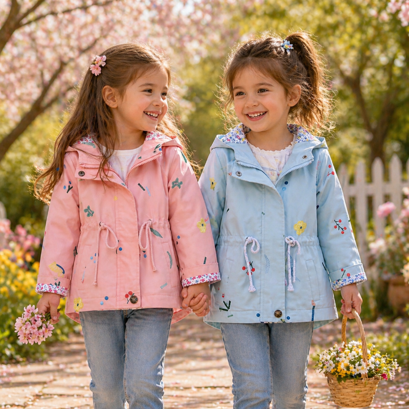 Girls Windbreaker Jacket – Légère et élégante – Veste pour enfant