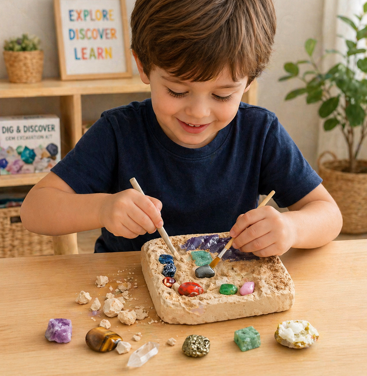 Gemstone Dig Kit – Découverte et apprentissage – Kit de fouilles de cristaux