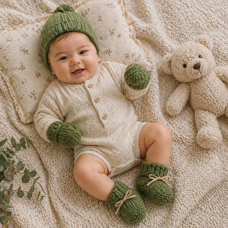 Booties & Mittens – Doux et chaud – Ensemble gants et chaussons