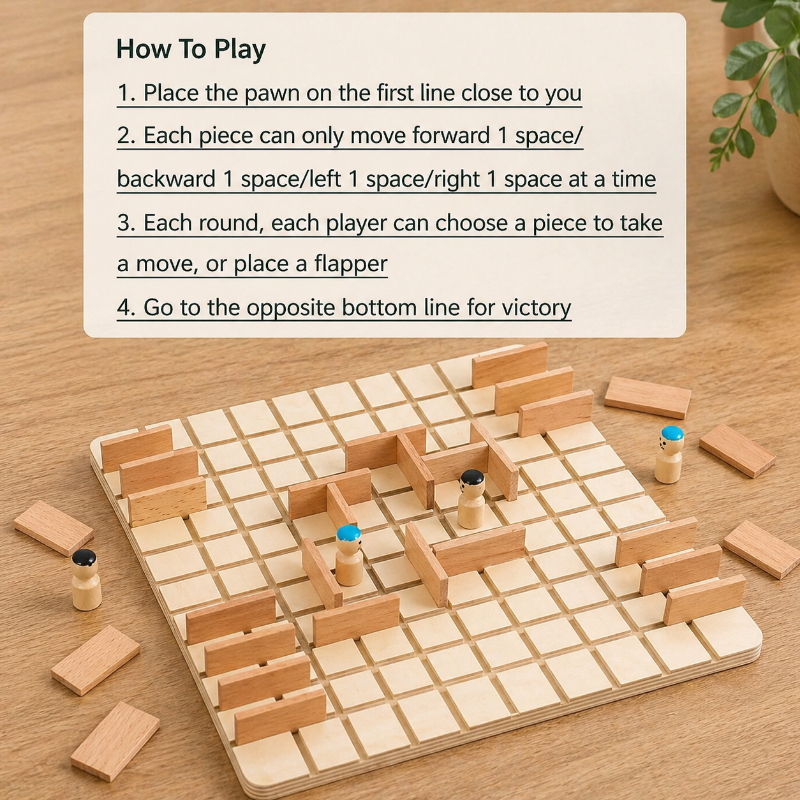 Wooden Chess Puzzle Game – Stratégie et réflexion – Jeu de société