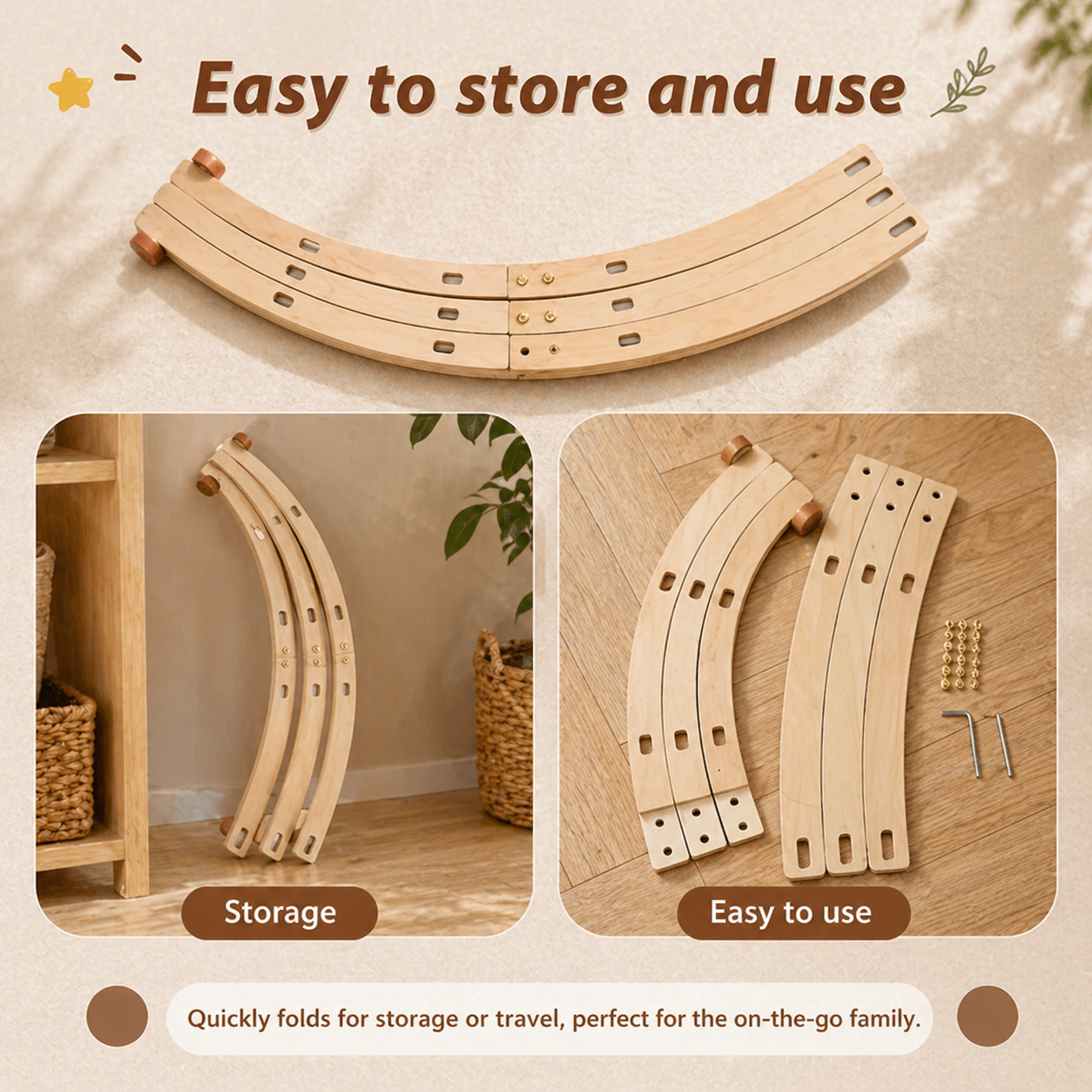 Wooden Baby Rattle Toy – Éveil sensoriel et sécurité – Baby Gym