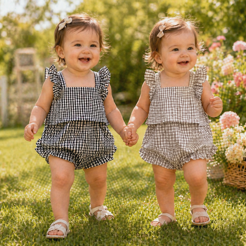 Girls Ruffle Tee – Léger et mignon – Ensemble de vêtements pour enfants