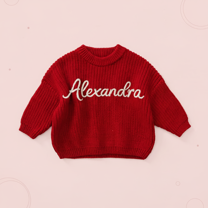 Personalized Baby Sweater – Unique et plein d'amour – Pull pour bébé brodé et personnalisé