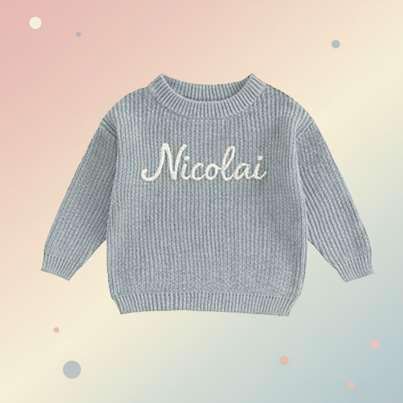 Personalized Baby Sweater – Unique et plein d'amour – Pull pour bébé brodé et personnalisé