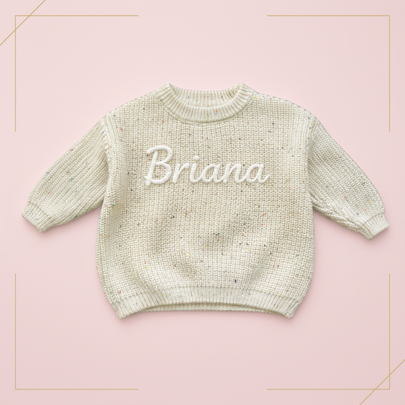 Personalized Baby Sweater – Unique et plein d'amour – Pull pour bébé brodé et personnalisé