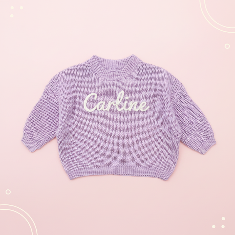 Personalized Baby Sweater – Unique et plein d'amour – Pull pour bébé brodé et personnalisé