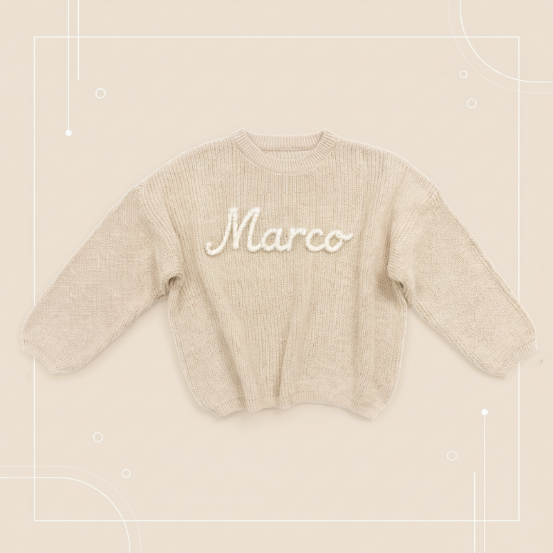 Personalized Baby Sweater – Unique et plein d'amour – Pull pour bébé brodé et personnalisé