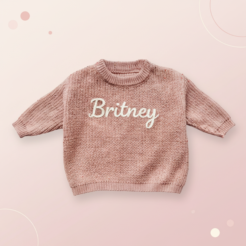 Personalized Baby Sweater – Unique et plein d'amour – Pull pour bébé brodé et personnalisé