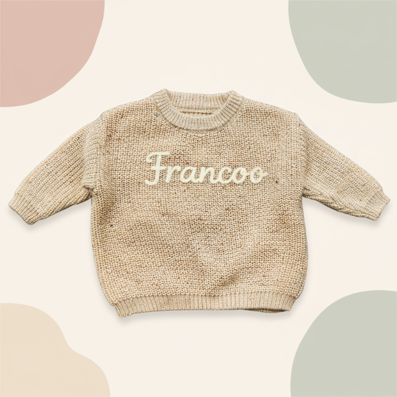 Personalized Baby Sweater – Unique et plein d'amour – Pull pour bébé brodé et personnalisé