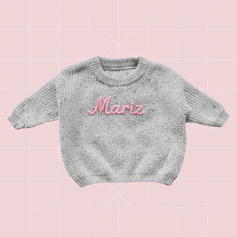 Personalized Baby Sweater – Unique et plein d'amour – Pull pour bébé brodé et personnalisé