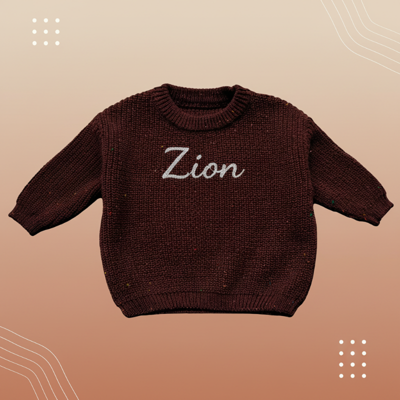 Personalized Baby Sweater – Unique et plein d'amour – Pull pour bébé brodé et personnalisé