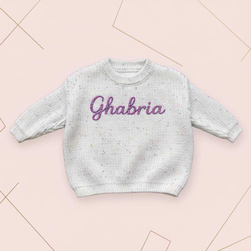 Personalized Baby Sweater – Unique et plein d'amour – Pull pour bébé brodé et personnalisé