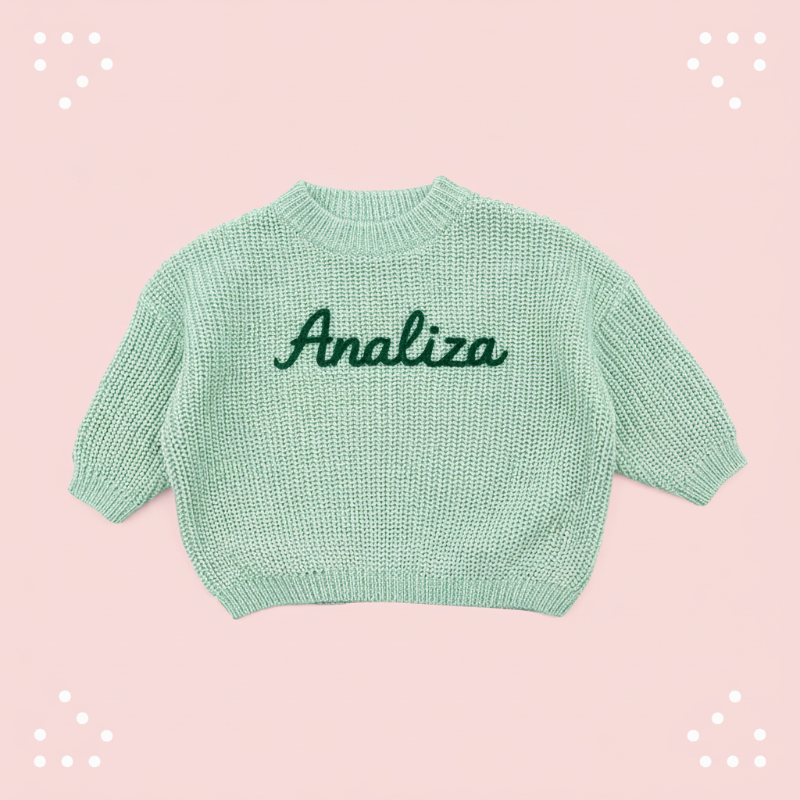 Personalized Baby Sweater – Unique et plein d'amour – Pull pour bébé brodé et personnalisé