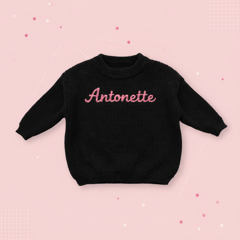 Personalized Baby Sweater – Unique et plein d'amour – Pull pour bébé brodé et personnalisé