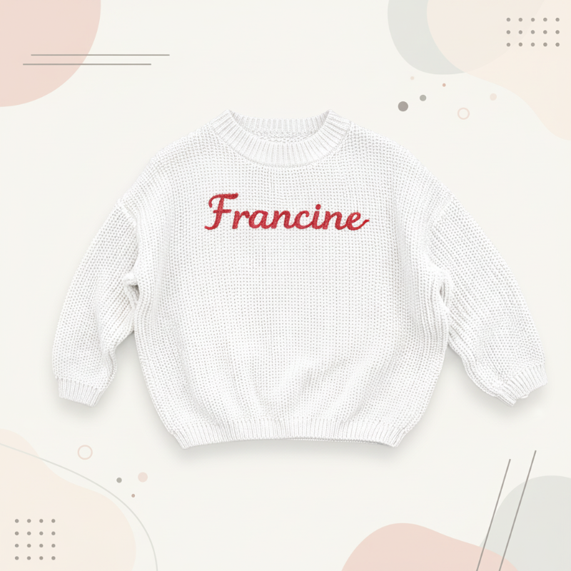 Personalized Baby Sweater – Unique et plein d'amour – Pull pour bébé brodé et personnalisé