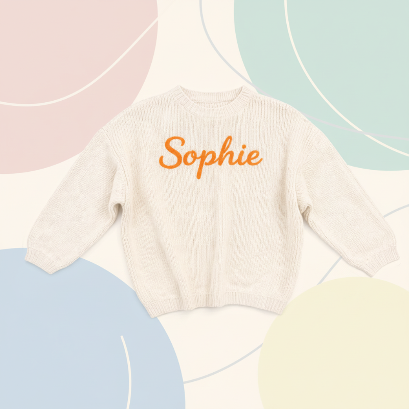 Personalized Baby Sweater – Unique et plein d'amour – Pull pour bébé brodé et personnalisé