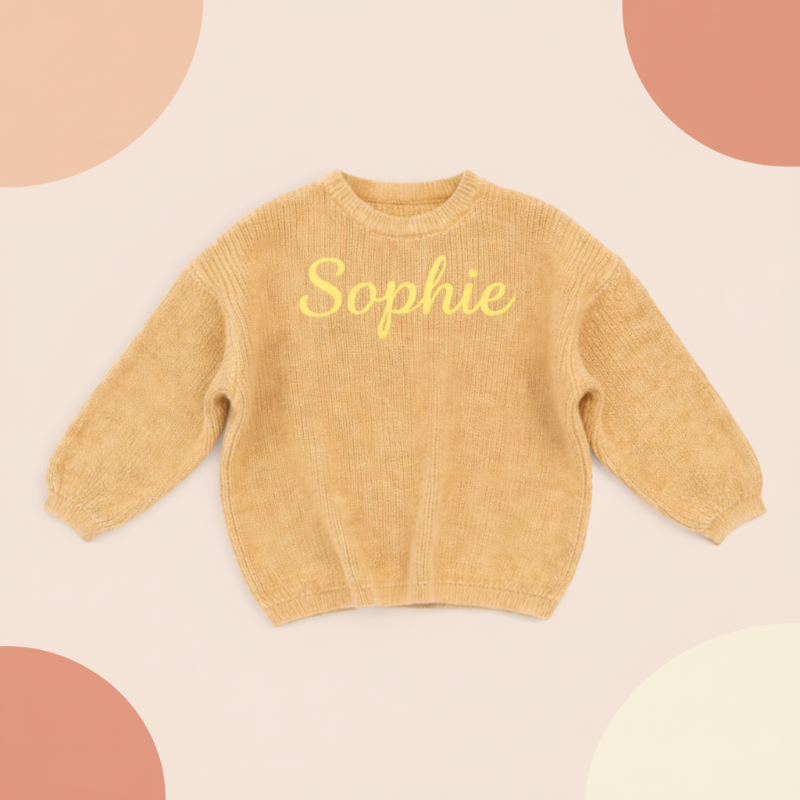 Personalized Baby Sweater – Unique et plein d'amour – Pull pour bébé brodé et personnalisé