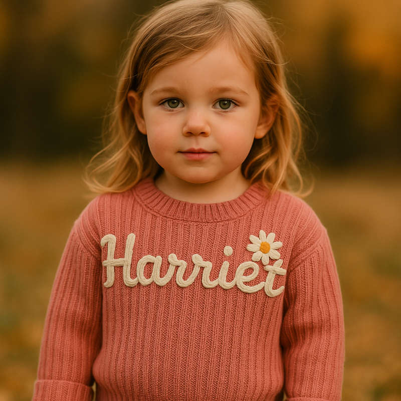 TinyStitch – Pull tricoté personnalisé avec prénom pour enfants